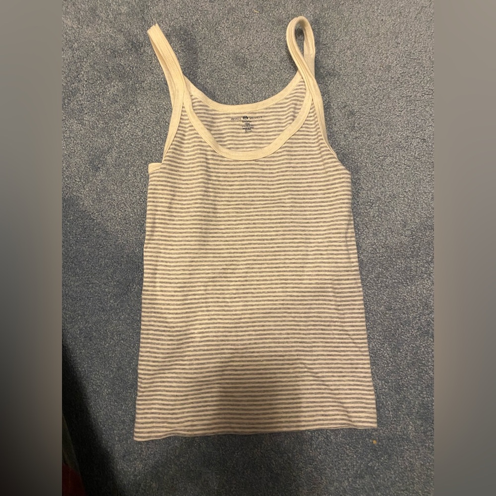Brandy Melville Striped Tank Top in Cream and Gray